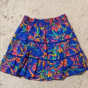 Pink Tiered Skater Mini Skirt for Resort Wear